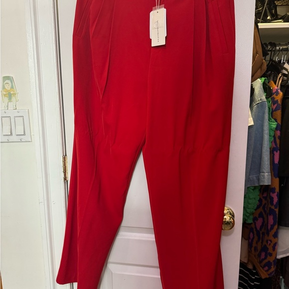 COMMENSE Middle Waist Pleated Tapered Pants - Picture 3 of 5